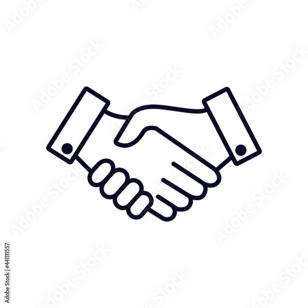 Obraz handshake. vector Flat  handshake isolated on blank background. eps 10