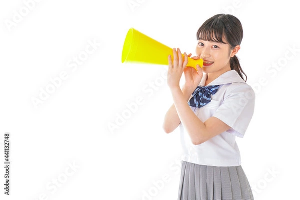 Fototapeta 応援をする学生