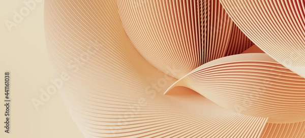 Obraz Minimalne abstrakcyjne tło do brandingu i prezentacji produktu. Beżowy subtelny geometryczny na beżowym tle. Ilustracja renderowania 3D. Ścieżka przycinania każdego elementu.