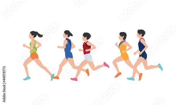 Obraz イラスト素材　女子駅伝