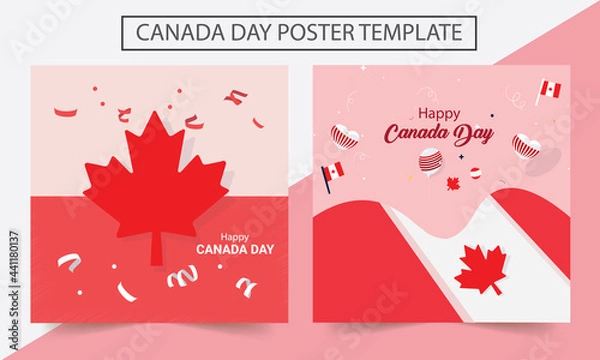 Obraz First of July Canada Day. happy Canada day. Happy Canada day background illustration vector. Unique Canada day background vector.