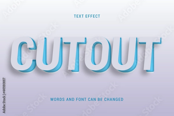 Obraz cutout paper text effect 100% editable vector image