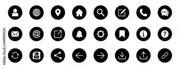 Fototapeta Contact us icon set. Website icon set, Web icon Set.