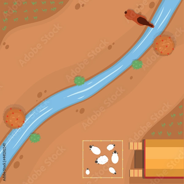 Obraz Countryside- Background- top view