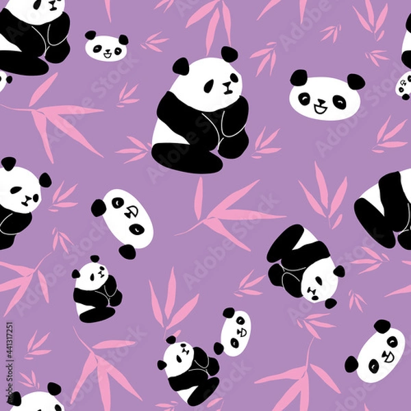 Obraz Panda Bamboo Seamless Pattern