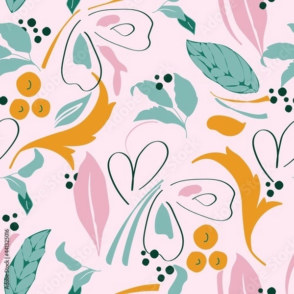 Fototapeta Abstract shapes vector seamless pattern design