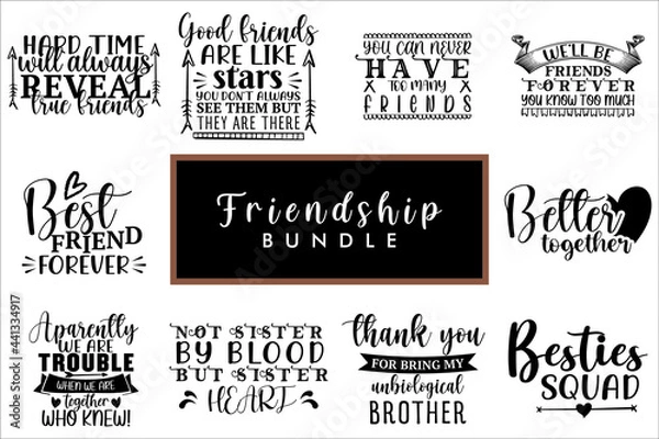 Obraz Friendship Quotes Design Bundle, Friendship Design Bundle