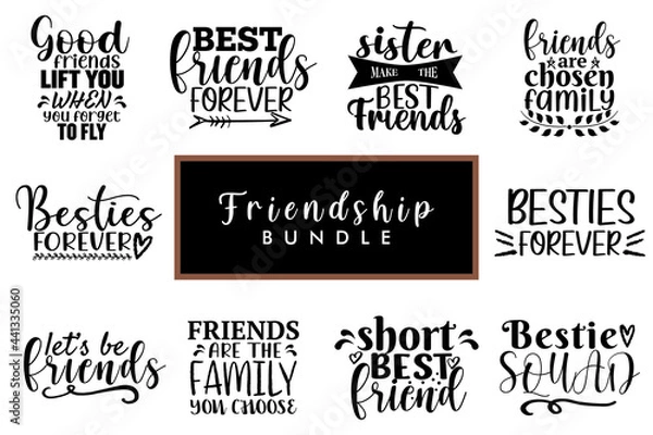 Obraz Friendship Quotes Design Bundle, Friendship Design Bundle