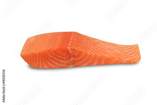 Obraz salmon steak red fish  isolated on white background, With clipping path