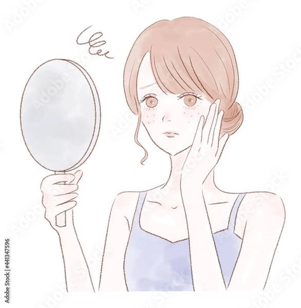 Fototapeta 肌トラブルに悩む女性