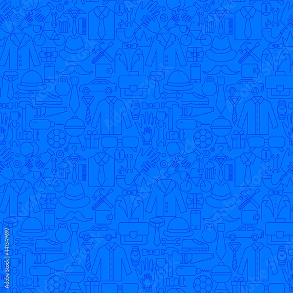 Fototapeta Father Day Line Seamless Pattern