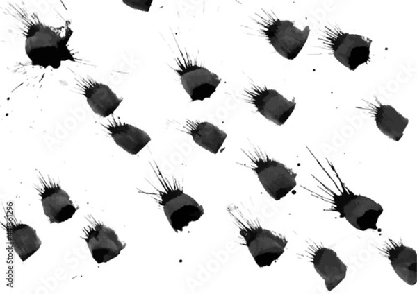 Fototapeta Watercolor black and white urban background. Hand-drawn texture vector. Abstract, splattered, dirty, poster for your design.