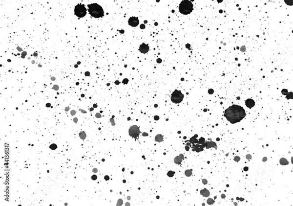 Obraz Watercolor black and white urban background. Hand-drawn texture vector. Abstract, splattered, dirty, poster for your design.