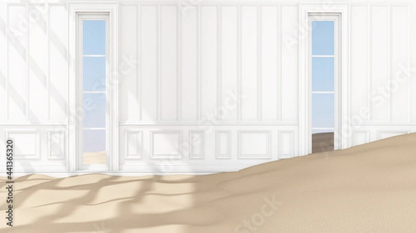Fototapeta Room interior with Wall Background. 3D rendering ,3D illustration	
