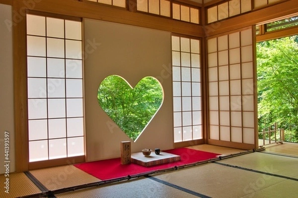 Fototapeta 正寿院客殿の猪目窓