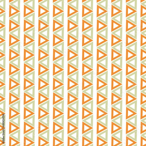 Fototapeta orange and grey triangles seamless repeat pattern