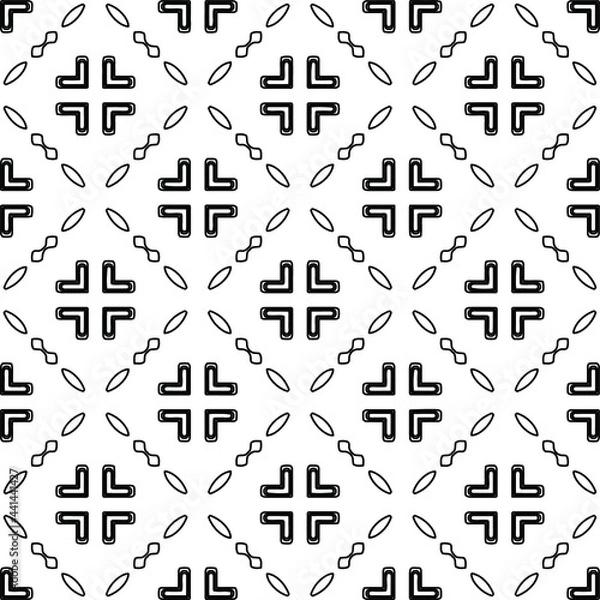 Fototapeta Vector geometric pattern. Repeating elements stylish background abstract ornament for wallpapers and 
backgrounds. Black and white colors