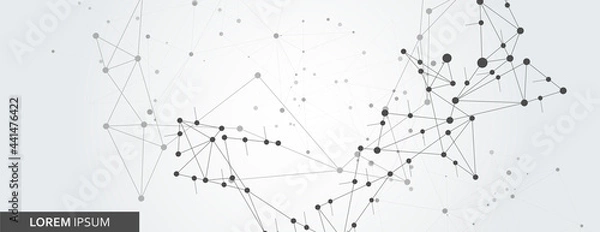 Fototapeta Abstract technology illustration frame. Technical network background. Vector illustration with connect elements