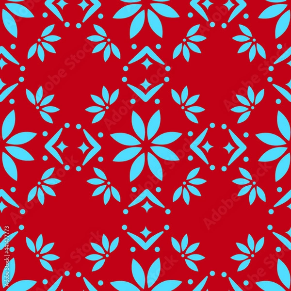 Fototapeta Bright flower vector illustration on red background