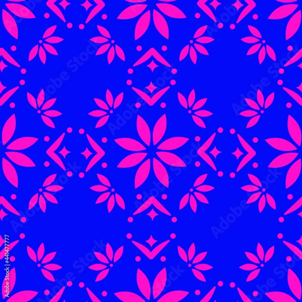 Fototapeta Bright flower vector illustration on blue background
