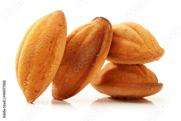 Fototapeta shape sponge cake on white background