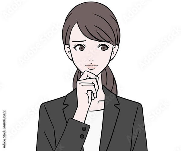 Obraz 困るスーツの女性