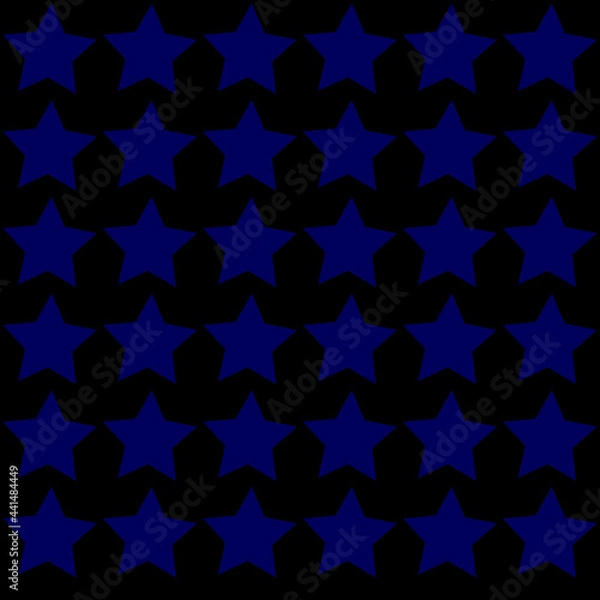 Obraz blue star isolated on black background, pattern seamless