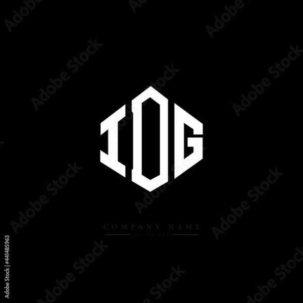 Fototapeta IDG letter logo design with polygon shape. IDG polygon logo monogram. IDG cube logo design. IDG hexagon vector logo template white and black colors. IDG monogram. IDG business and real estate logo. 