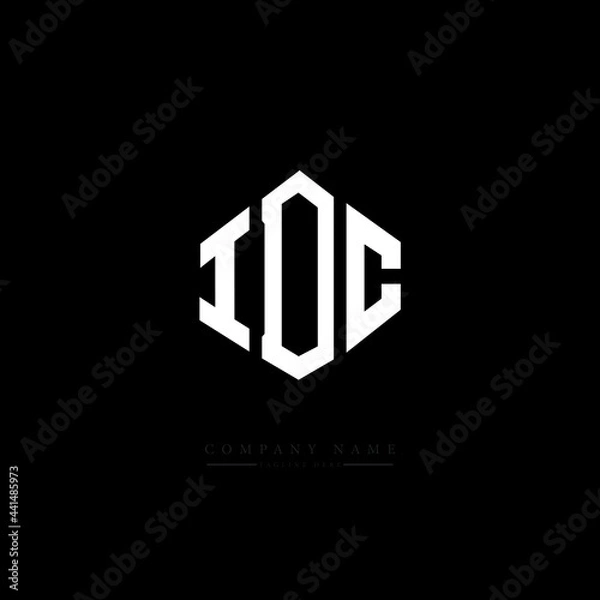 Fototapeta IDC letter logo design with polygon shape. IDC polygon logo monogram. IDC cube logo design. IDC hexagon vector logo template white and black colors. IDC monogram. IDC business and real estate logo. 