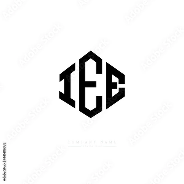 Fototapeta IEE letter logo design with polygon shape. IEE polygon logo monogram. IEE cube logo design. IEE hexagon vector logo template white and black colors. IEE monogram. IEE business and real estate logo. 