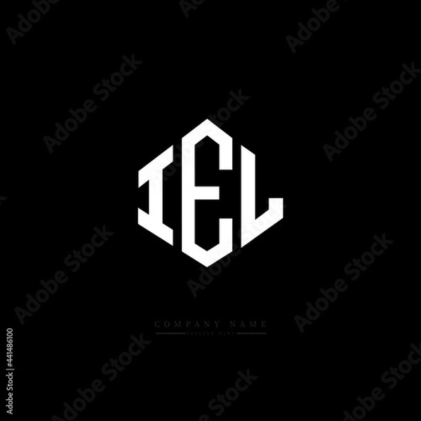 Fototapeta IEL letter logo design with polygon shape. IEL polygon logo monogram. IEL cube logo design. IEL hexagon vector logo template white and black colors. IEL monogram. IEL business and real estate logo. 
