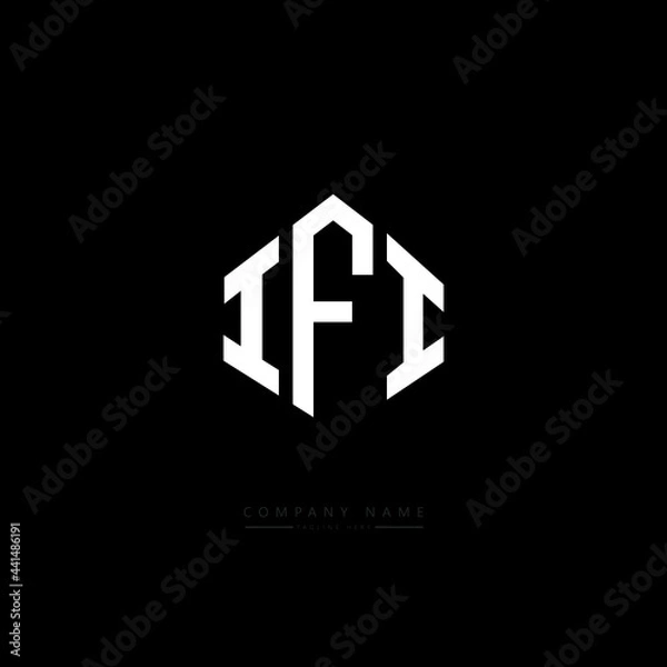 Fototapeta IFI letter logo design with polygon shape. IFI polygon logo monogram. IFI cube logo design. IFI hexagon vector logo template white and black colors. IFI monogram. IFI business and real estate logo. 