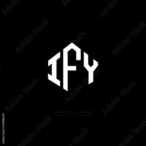 Fototapeta IFY letter logo design with polygon shape. IFY polygon logo monogram. IFY cube logo design. IFY hexagon vector logo template white and black colors. IFY monogram. IFY business and real estate logo. 