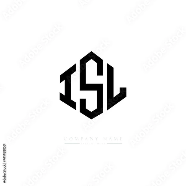Fototapeta ISL letter logo design with polygon shape. ISL polygon logo monogram. ISL cube logo design. ISL hexagon vector logo template white and black colors. ISL monogram. ISL business and real estate logo. 