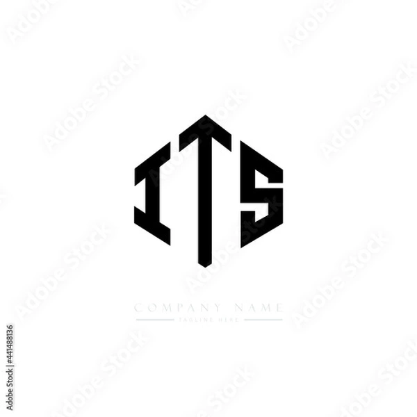 Fototapeta ITS letter logo design with polygon shape. ITS polygon logo monogram. ITS cube logo design. ITS hexagon vector logo template white and black colors. ITS monogram. ITS business and real estate logo. 