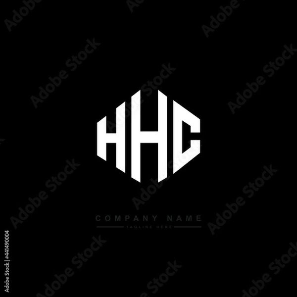 Fototapeta HHC letter logo design with polygon shape. HHC polygon logo monogram. HHC cube logo design. HHC hexagon vector logo template white and black colors. HHC monogram. HHC business and real estate logo. 