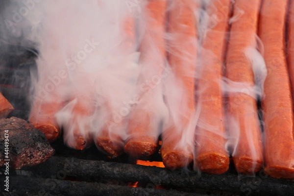 Obraz grilling chistorra on the grill