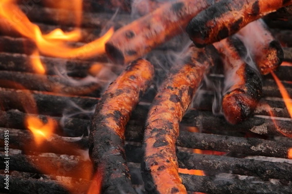 Obraz grilling chistorra on the grill