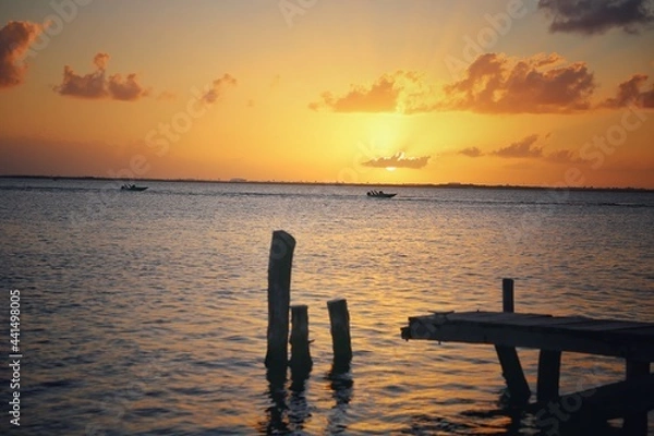 Obraz sunset at the pier