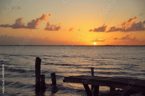 Obraz sunset at the pier