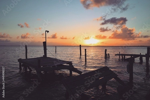 Obraz sunset at the pier