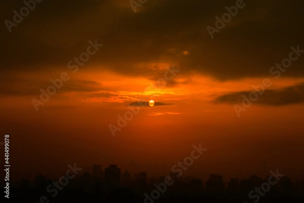 Obraz sunset over the city