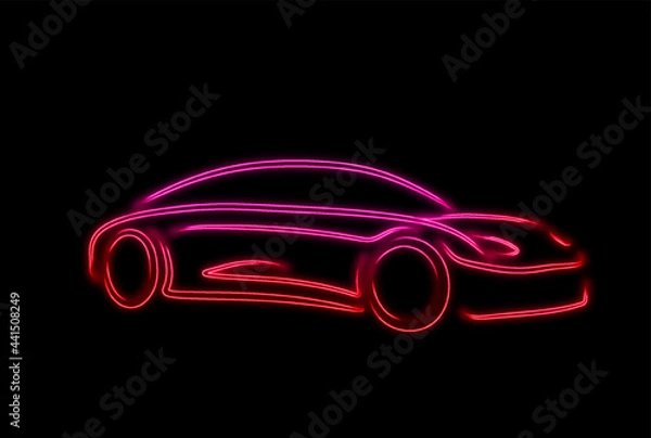Fototapeta modern car neon art vector