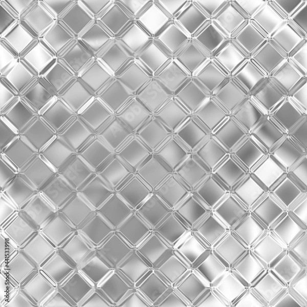 Fototapeta Silver 3d seamless pattern, glitter metallic texture