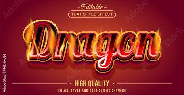 Obraz Editable text style effect - Dragon text style theme.