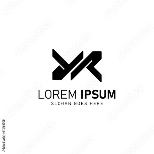 Fototapeta Abstract letter mark ym logo design vector isolated on white background