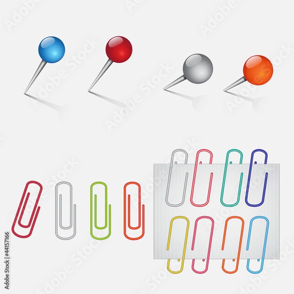 Obraz Vector Pins and Clips