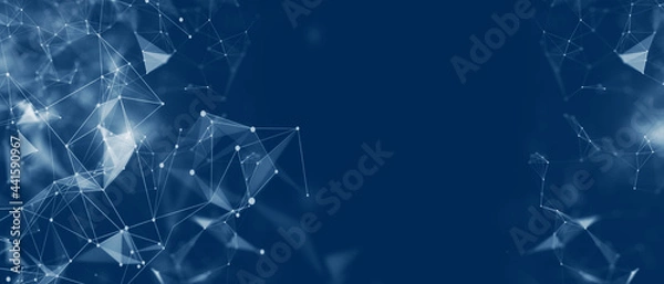 Fototapeta Abstract digital technology  background. Network connection. Network concept. Science background. Big data visualization. 3D rendering.