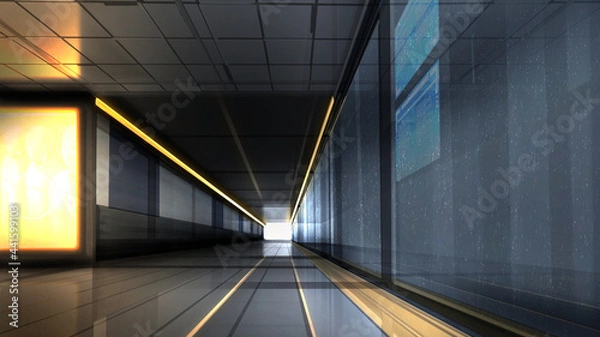 Obraz Sci-Fi  雨の通路