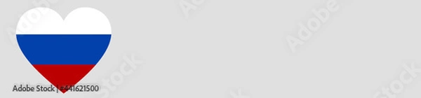 Obraz Russian flag grey background heart banner